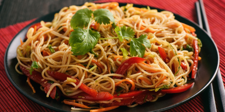 Thai Rice Noodle Salad with Chilli Coriander Dressing